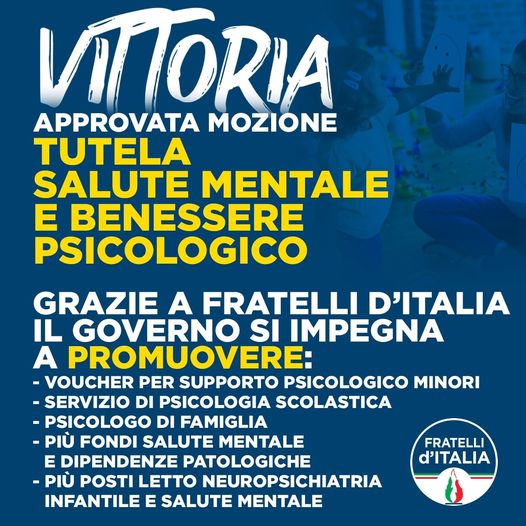 APPROVAZIONE MOZIONE SALUTE MENTALE: UNA VITTORIA DEL PARLAMENTO’