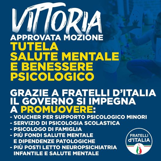 APPROVAZIONE MOZIONE SALUTE MENTALE: UNA VITTORIA DEL PARLAMENTO’